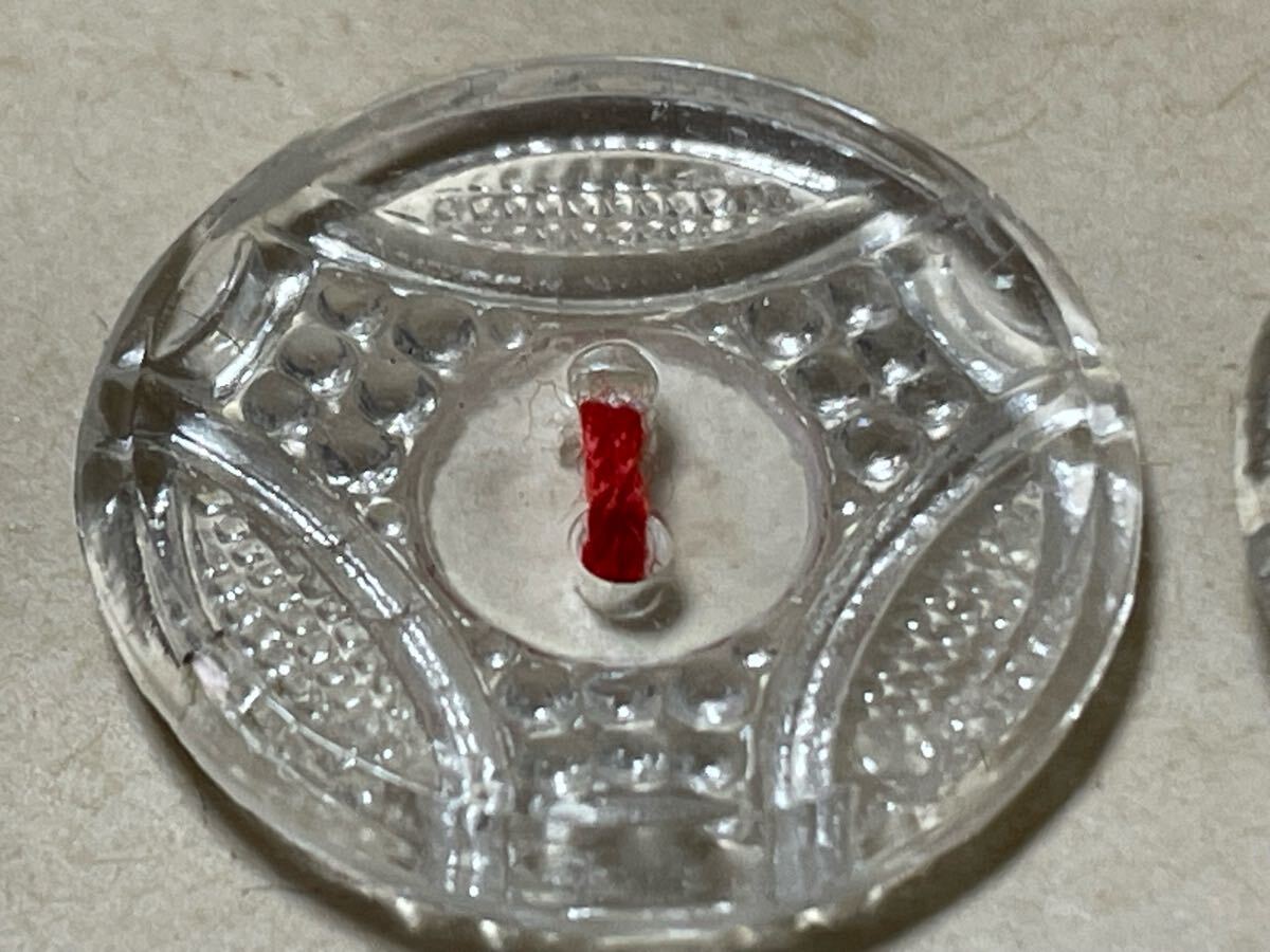 ガラスボタン　24個　ドイツ　アンティーク　ヴィンテージ　18ミリ　クリア　ボタンシート