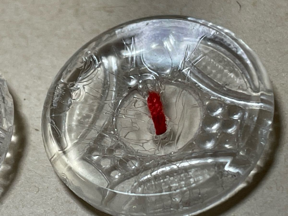 ガラスボタン　24個　ドイツ　アンティーク　ヴィンテージ　18ミリ　クリア　ボタンシート