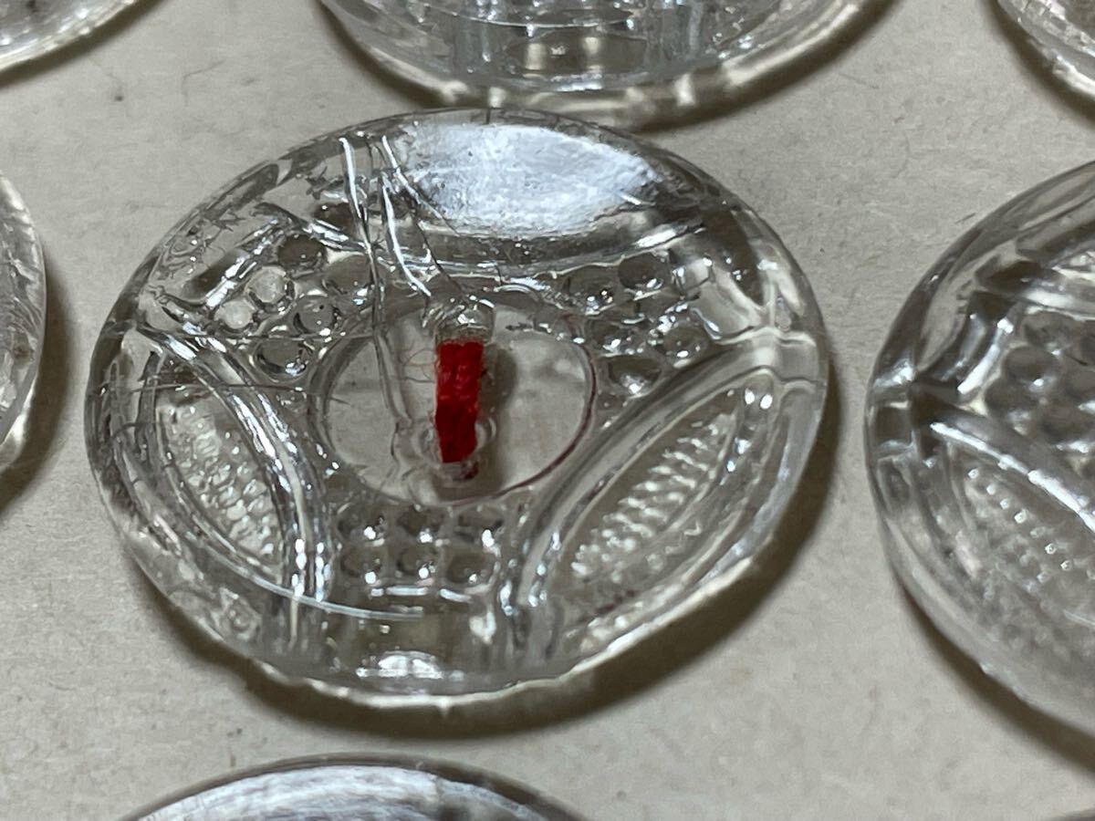 ガラスボタン　24個　ドイツ　アンティーク　ヴィンテージ　18ミリ　クリア　ボタンシート