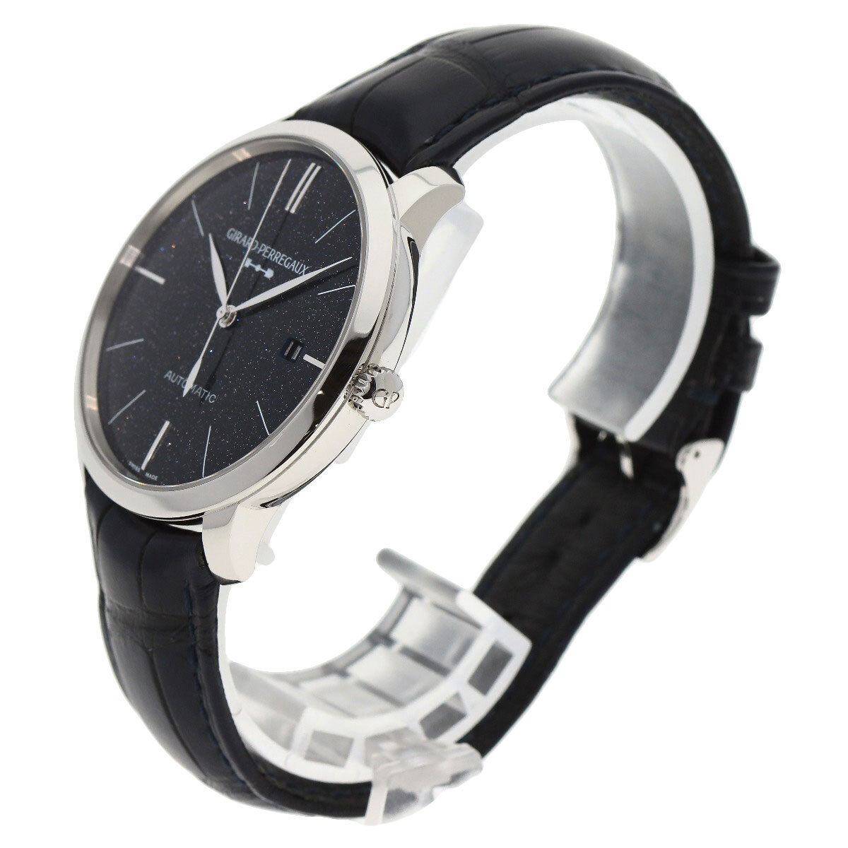 GIRARD-PERREGAUX ジラール・ペルゴ 49555-11-435-BB4A 1966 オリオン アヴェンチュリン 腕時計 ステンレススチール 革 メンズ 中古_画像2