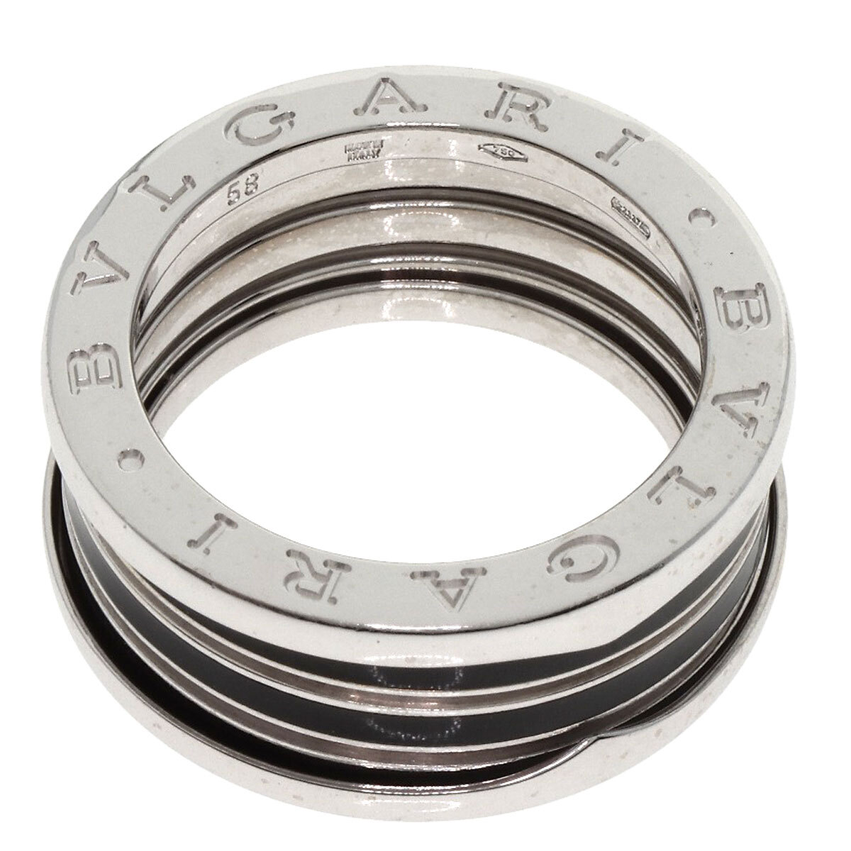 BVLGARI ブルガリ B-zero1 ビーゼロワン 4バンド #58 リング?指輪 K18ホワイトゴールド レディース 中古