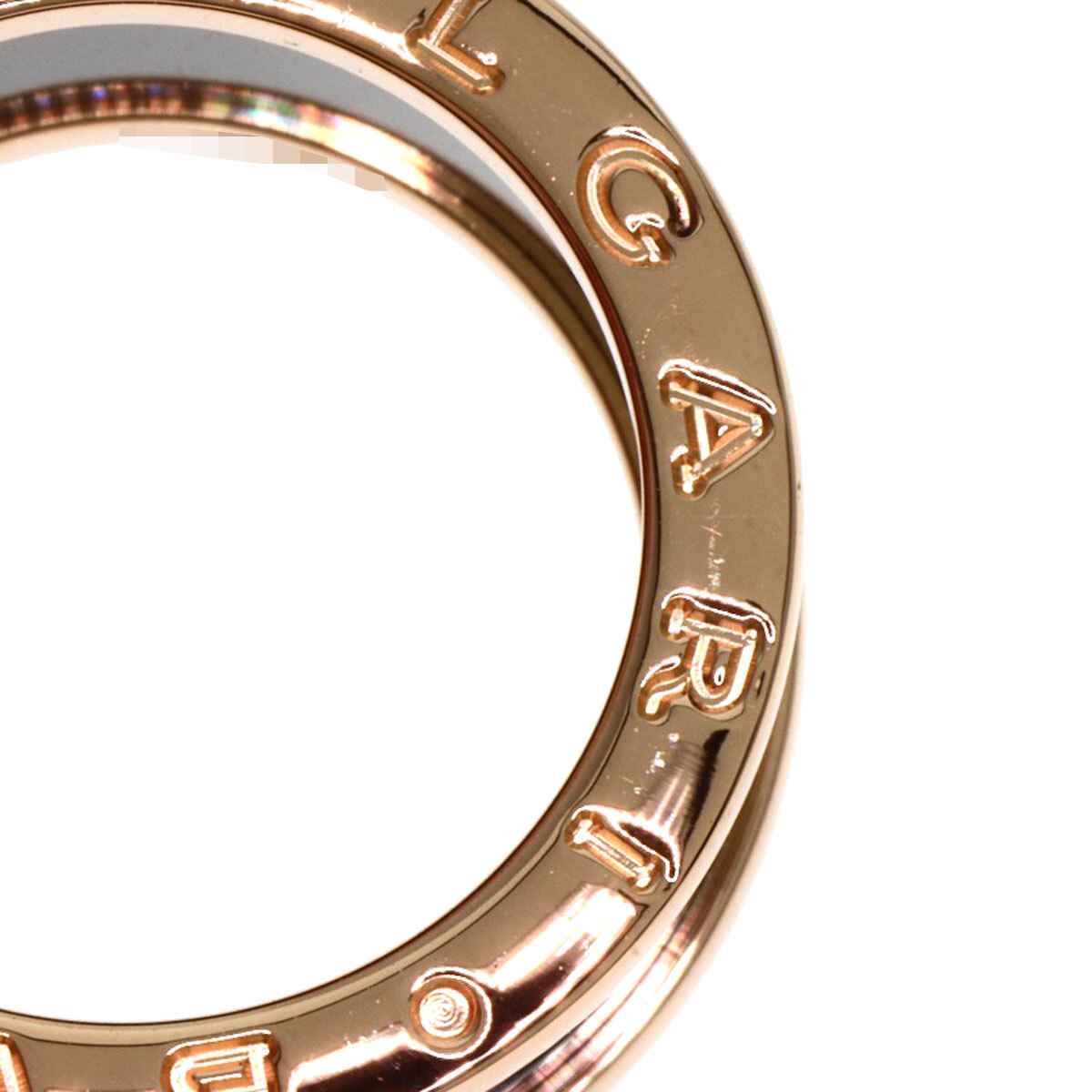 BVLGARI ブルガリ B-zero1 ビーゼロワン 黒セラミック 4バンド #50 リング?指輪 K18ピンクゴールド レディース 中古