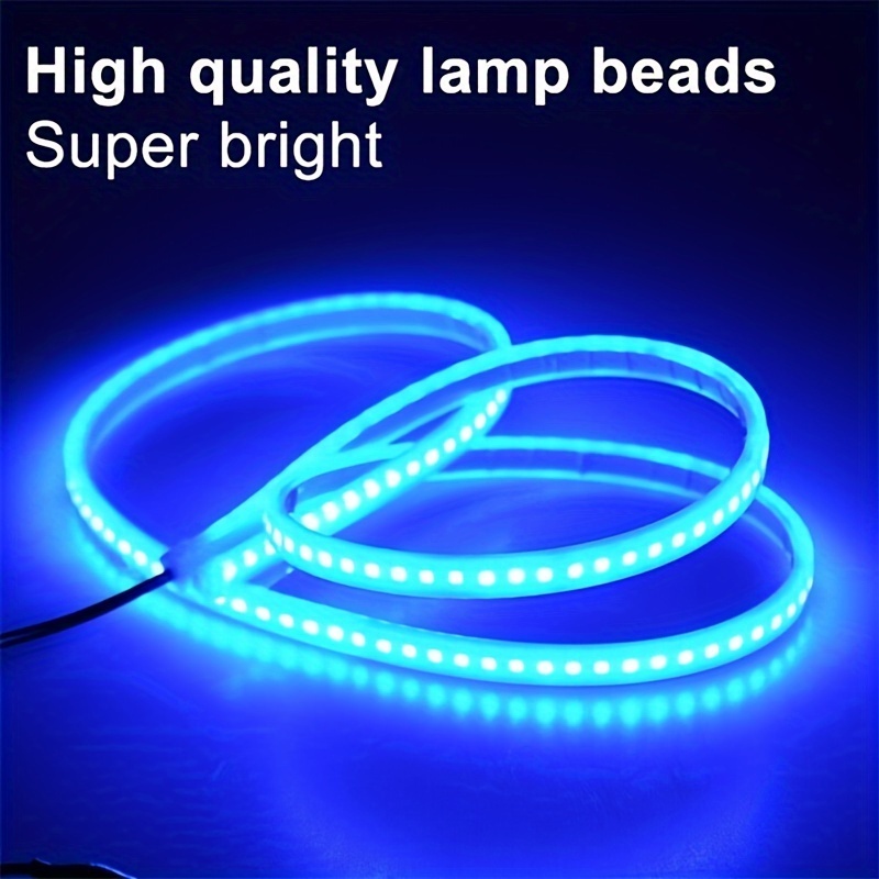 LEDフードライト 車用 テープライト ブルー 150cm 防水 流れるライト 明るい デ側面発光 両面テープ SUV 極薄型 シリコン 汎用品 t2797_画像7