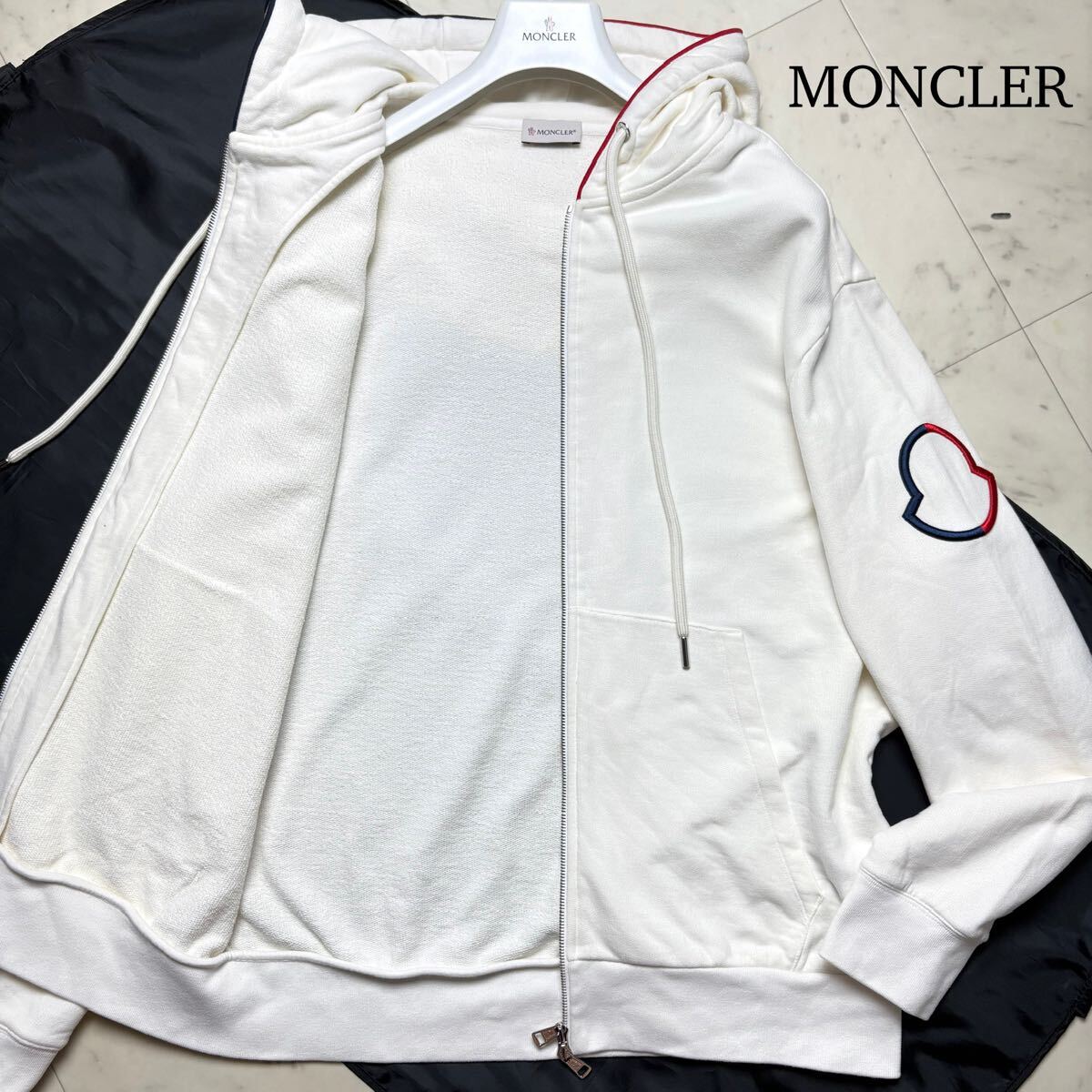 MONCLER フーディー 刺繍シグニチャー新作23SS 極美品/XL☆ MONCLER モンクレール 2023年モデル ジップパーカー