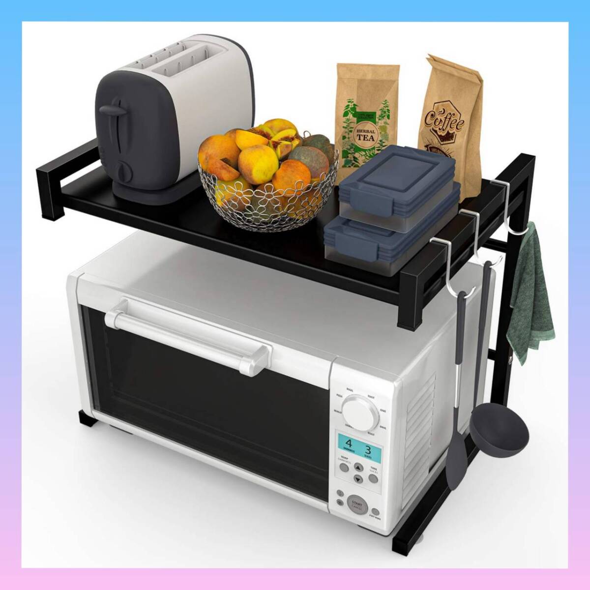 ◎レンジ上ラック スチールラック 幅(39-54cm)伸縮式 おすすめ ◎レンジ上ラック スチールラック 幅(39-54cm)伸縮式