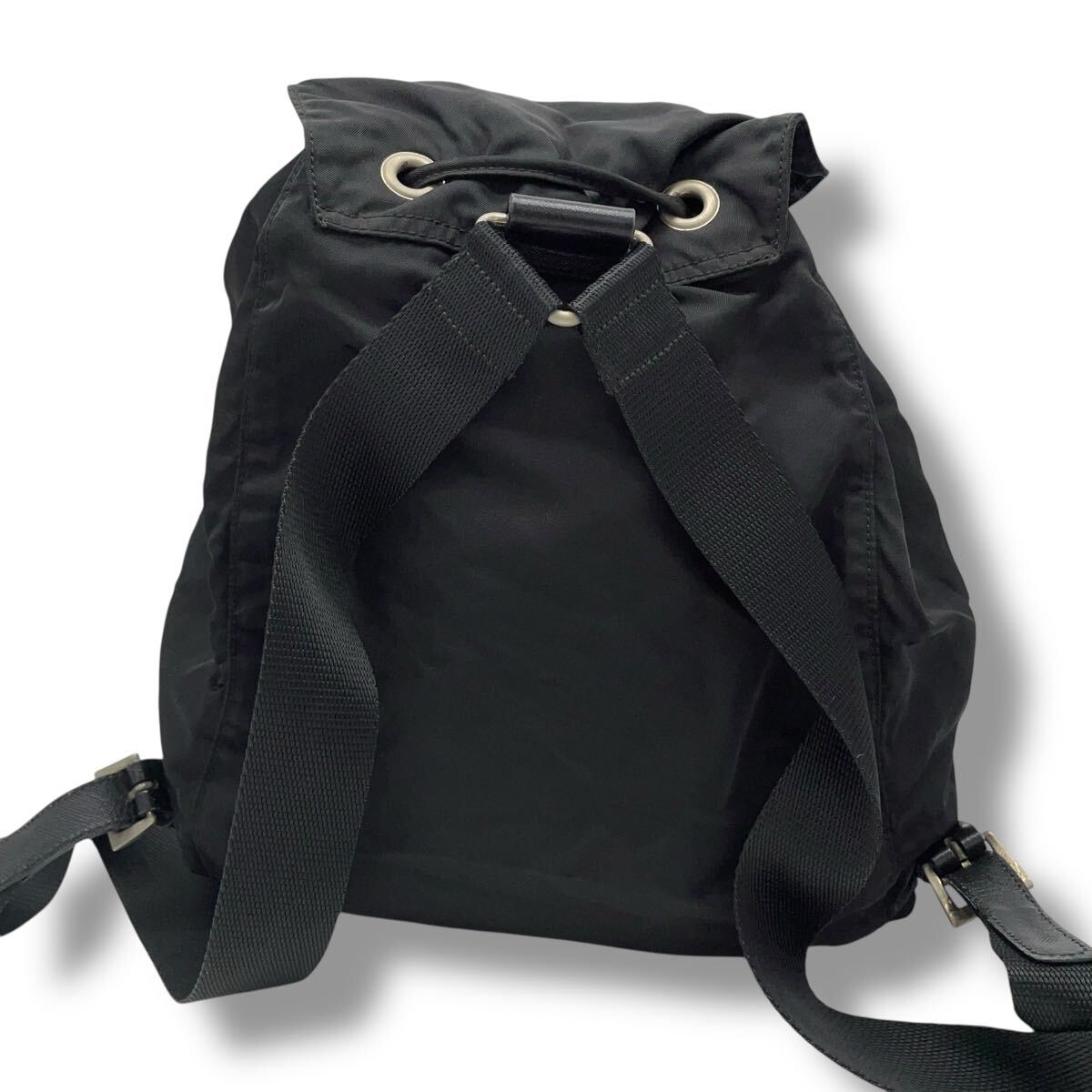 美品★PARADA テスートナイロン×レザー デイパック レディース ブラック プラダ PRADA リュック デイパック テスートナイロン バック