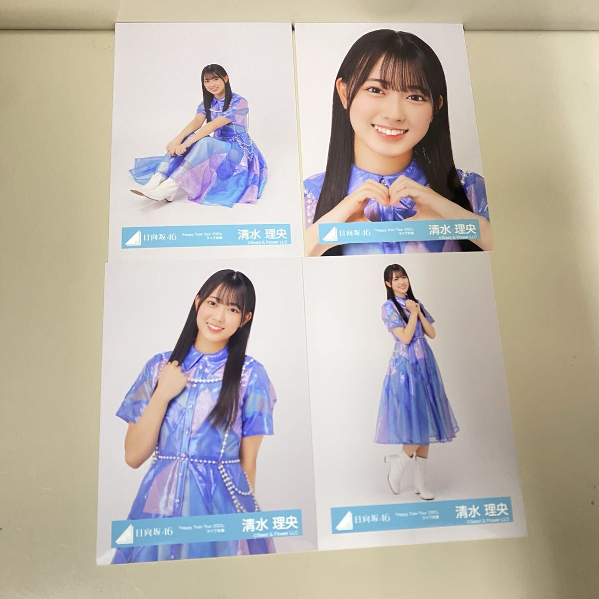 清水理央 直筆サイン Happy Train Tour 2023 サンタ衣装 日向坂46 清水理央 Happy Train Tour 2023 ライブ衣装 生写真