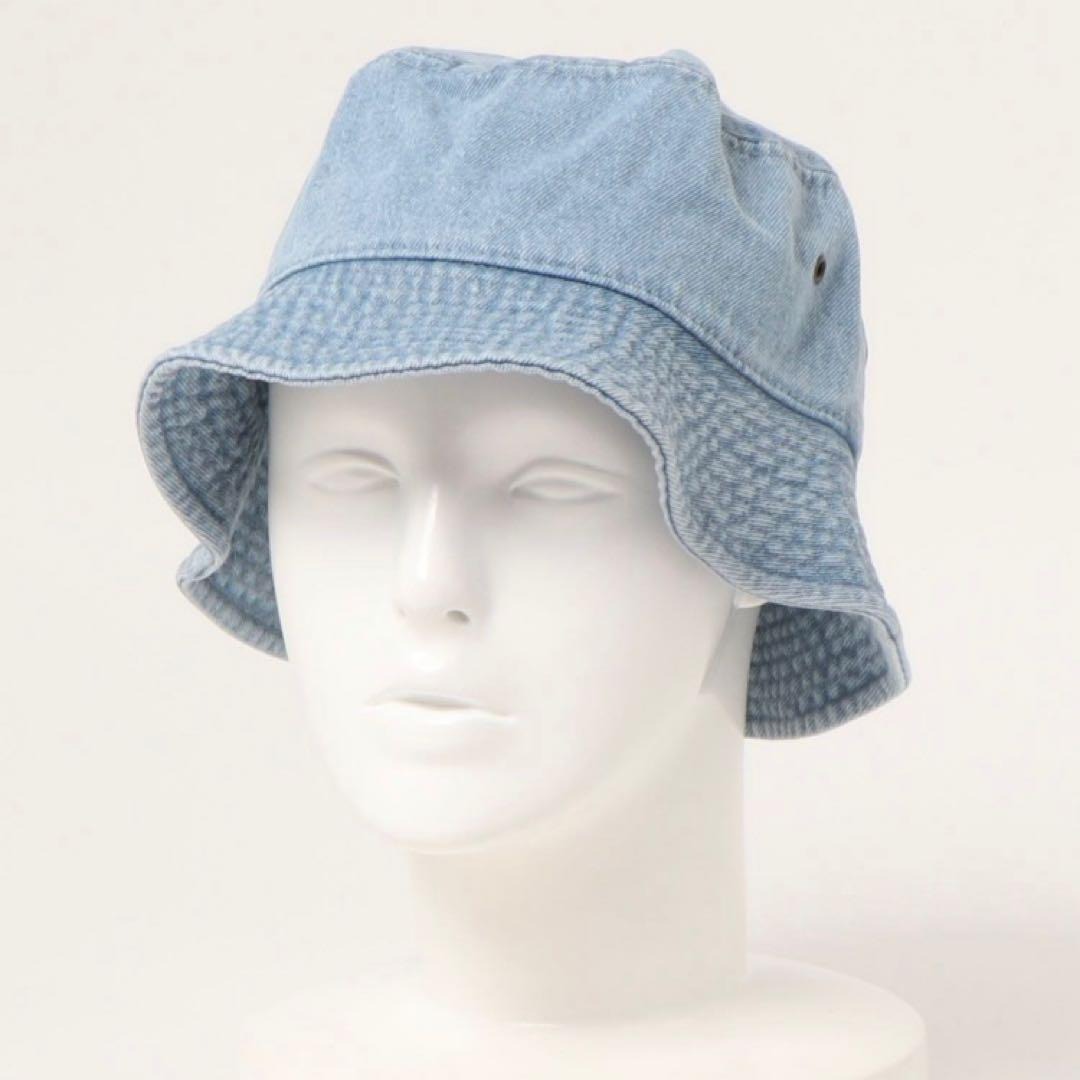 【ニューハッタン】新品未使用 デニム バケットハット 男女兼用 ライトブルー S/Mサイズ_画像2