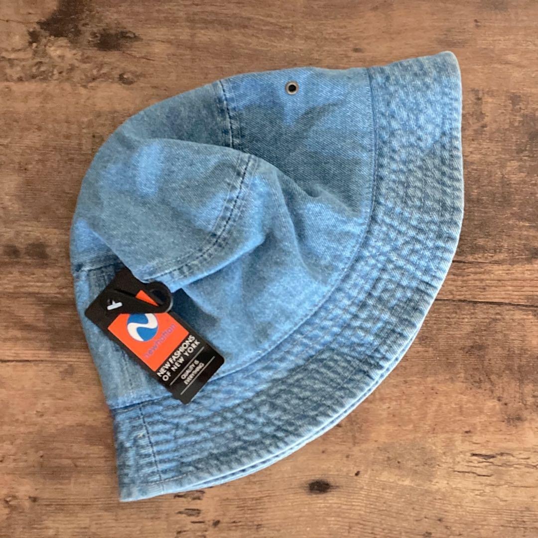 【ニューハッタン】新品未使用 デニム バケットハット 男女兼用 ライトブルー S/Mサイズ_画像3