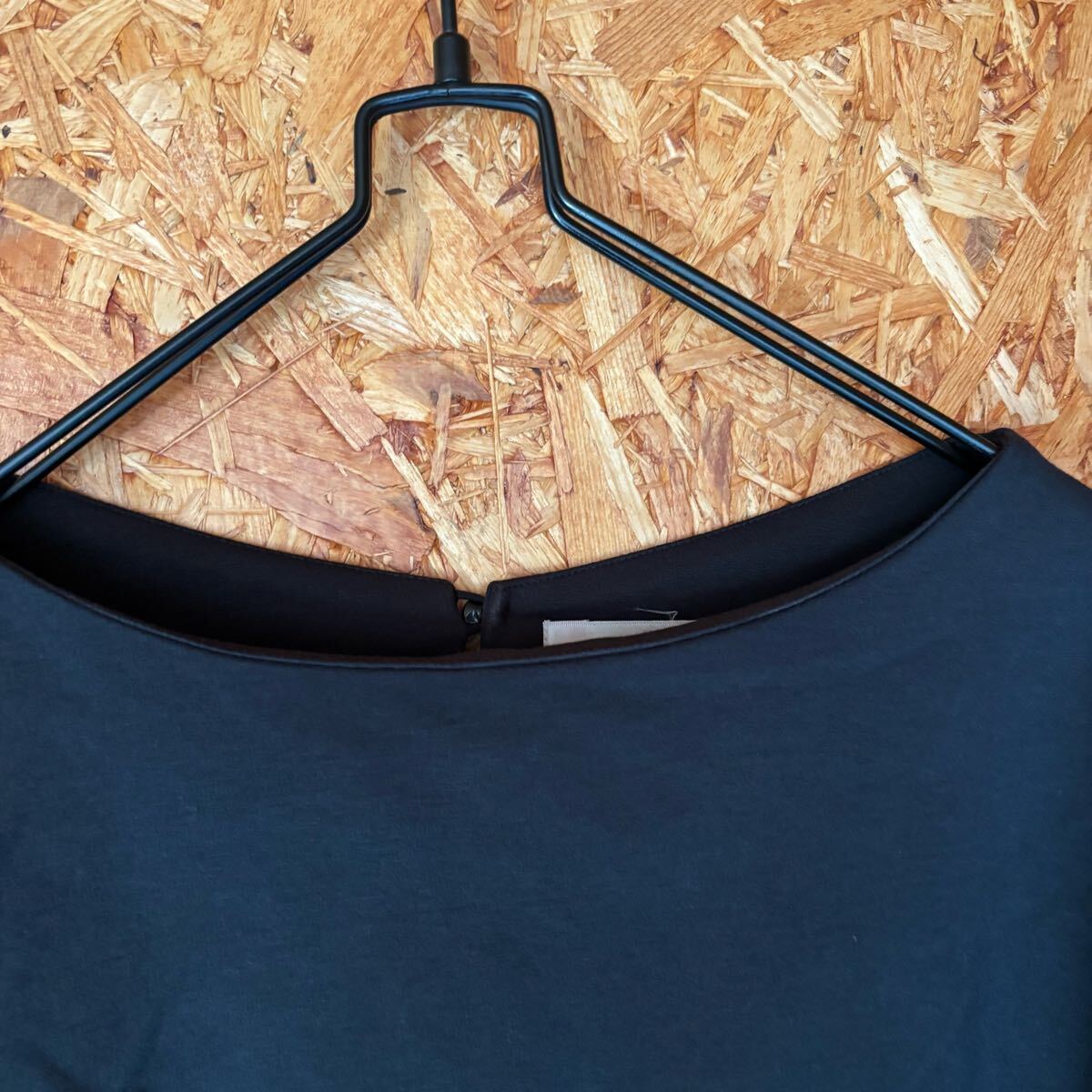 美品 perle peche 日本製 袖レース ブラック 七分袖カットソー レディース トップス 4822_画像6