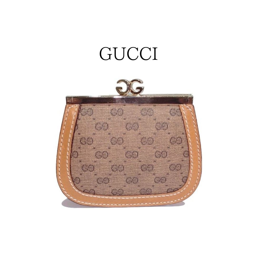 【極美品】GUCCI オールドグッチ ヴィンテージ レザー がま口 コインケース 鑑定済】ほぼ未使用 オールドグッチ GUCCI グッチ がま口 コイン