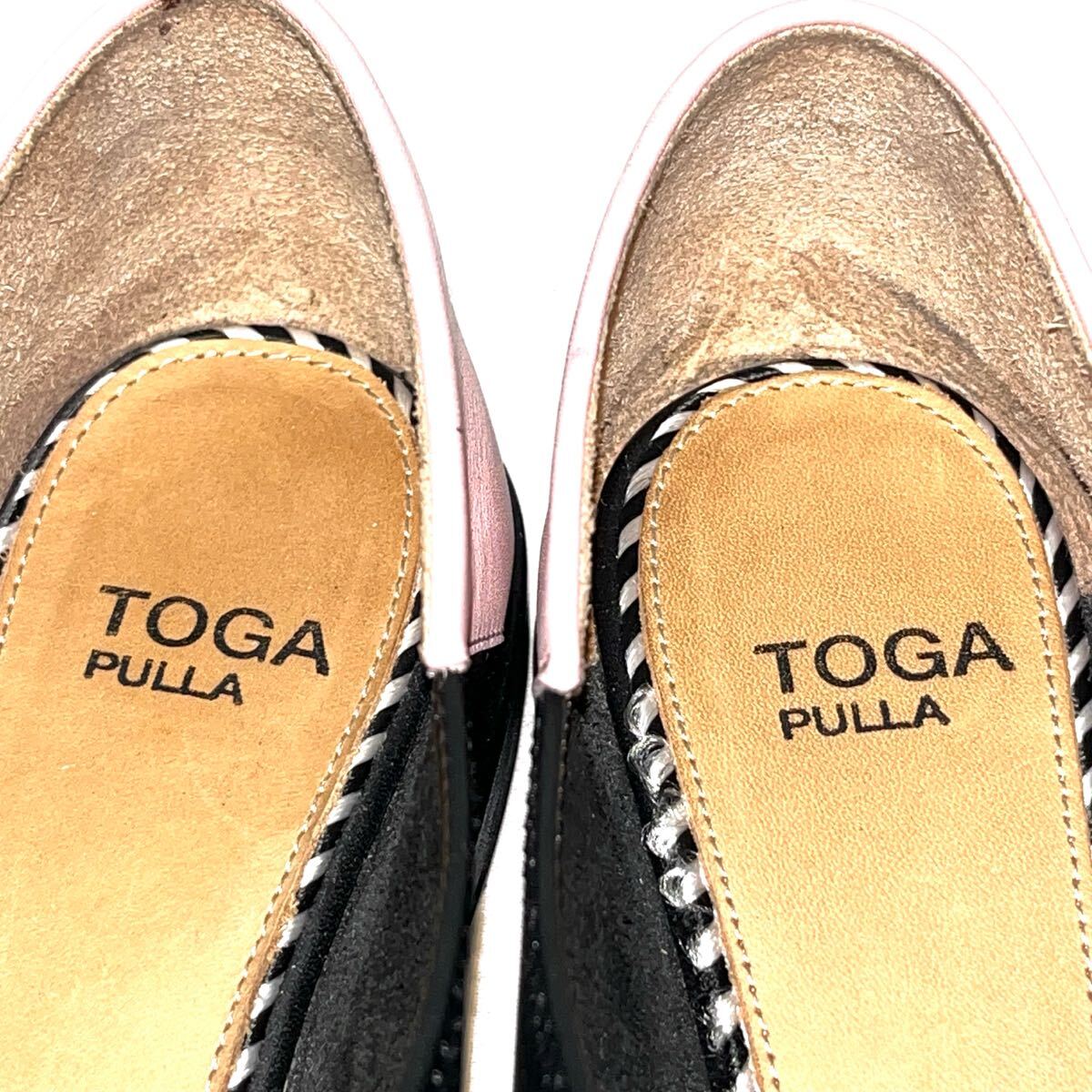 【Toga Pulla】ポインテッド フラットシューズ TOGA PULLA トーガ ポインテッドトゥ レザーフラットシューズ 36