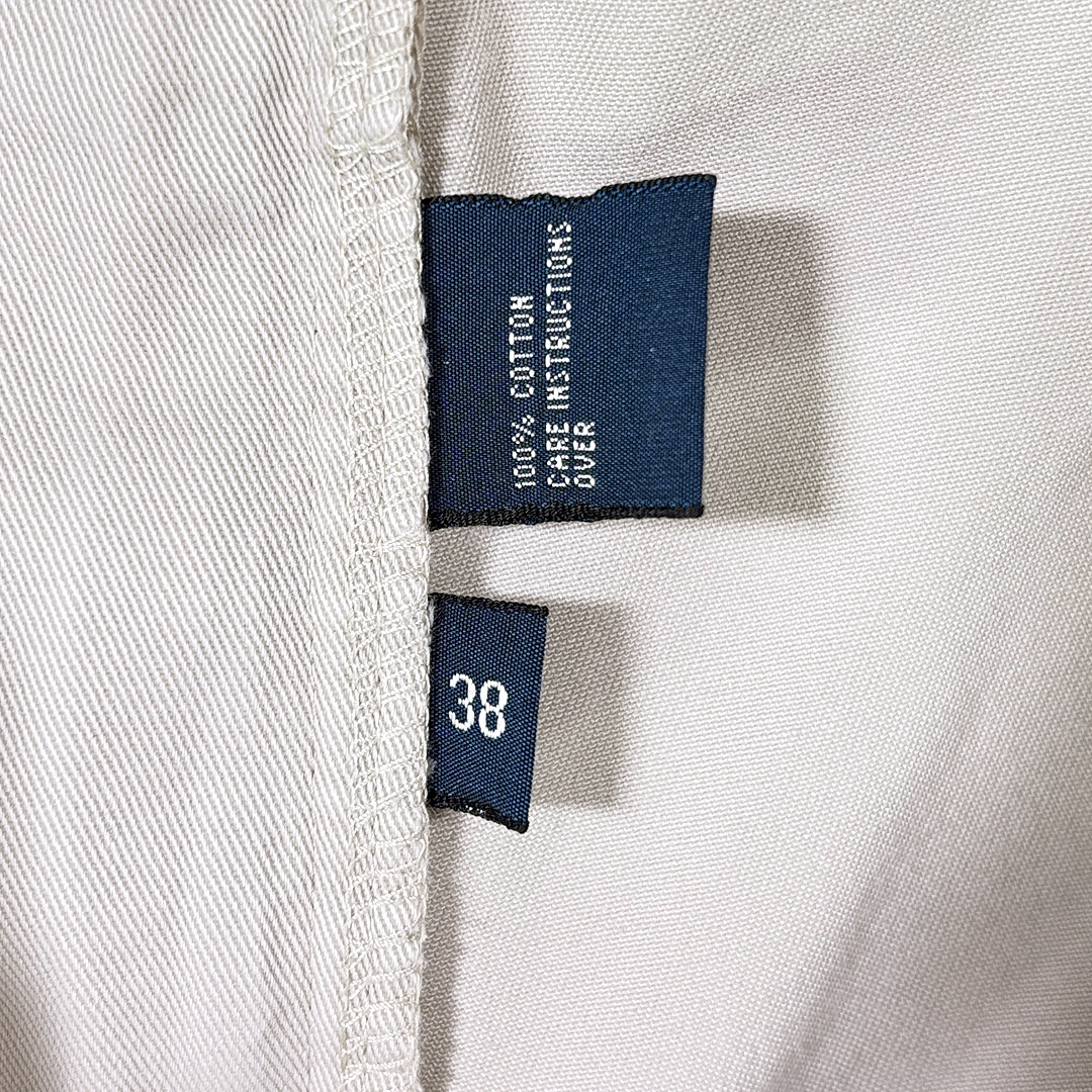 【送料無料】90s ラルフローレン アンドリュー ハーフパンツ チノショーツ 2タック オフホワイト RALPH LAUREN W38 古著 @EA9168