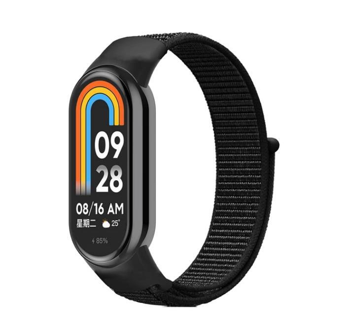 Xiaomi Smart Band 10 9 8 ベルト ブラック バンド ナイロン ループ ストラップ スポーツバンド スポーツ ベルト 交換ベルト シャオミ_画像1
