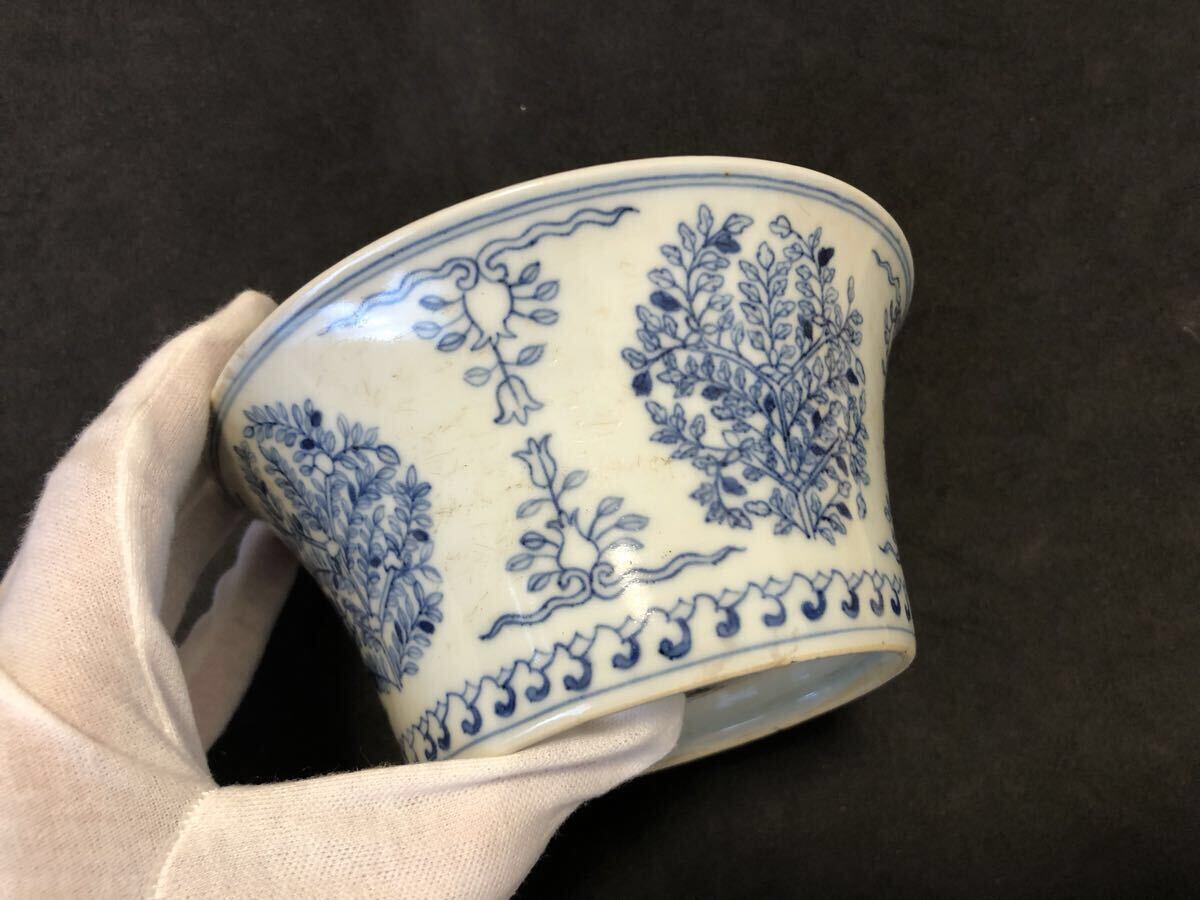 清時代 中国美術 中国古玩 時代品 骨董品 染付 美術品 清 唐物 呉須 染付 古染付 中国古玩 大鉢 時代物 中国美術 骨董