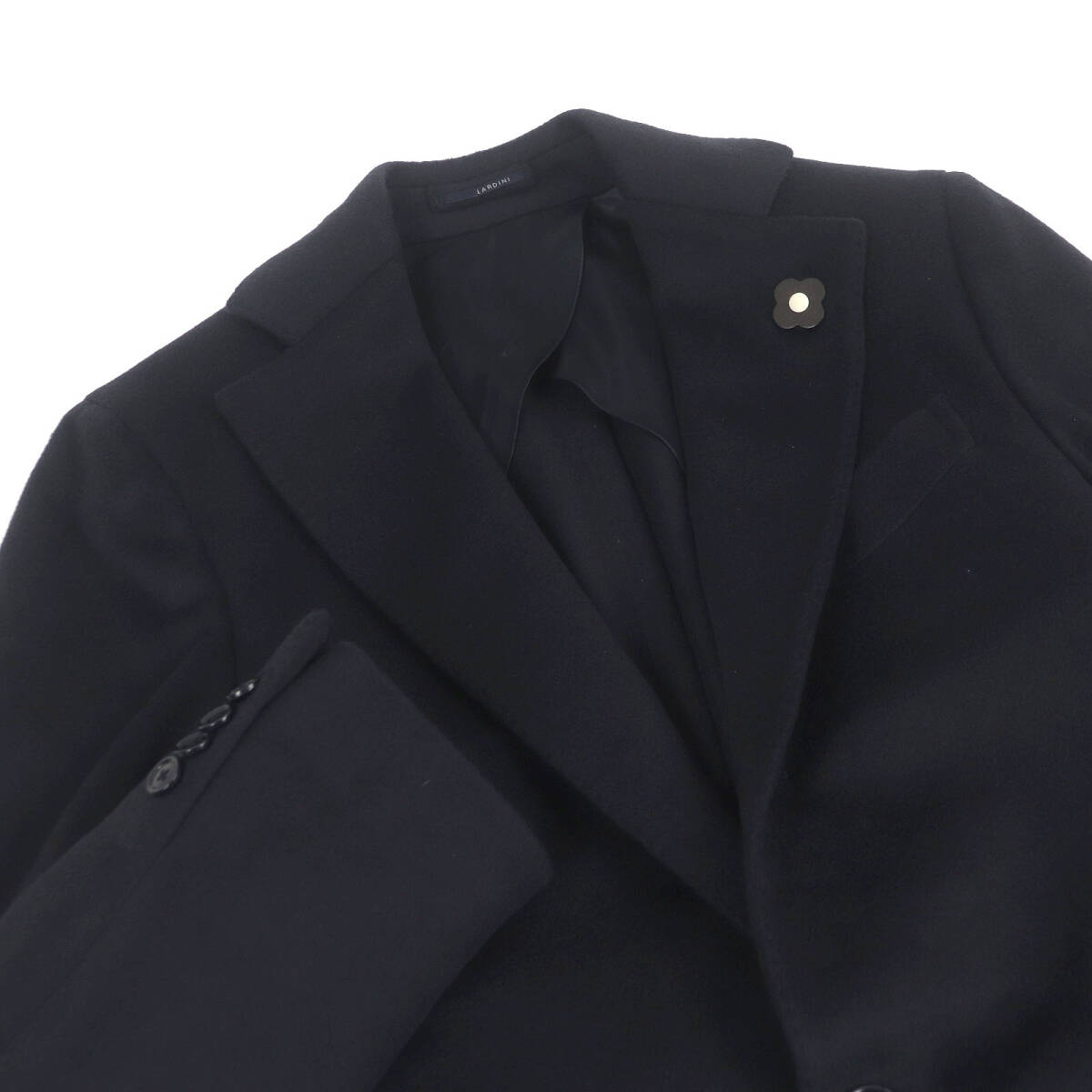 <ハンガー> LARDINI ネイビー チェスターコート ブートニエール44 ハンガー> LARDINI ネイビー チェスターコート ブートニエール44