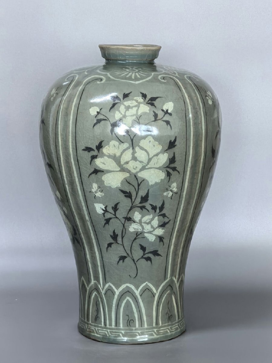 整理品時代旧蔵 朝鮮旧蔵 高麗磁 古高麗 李朝 高麗粉35cm現状品 □観心・時代旧蔵□K6919コレクター放出 朝鮮古陶 朝鮮古美術