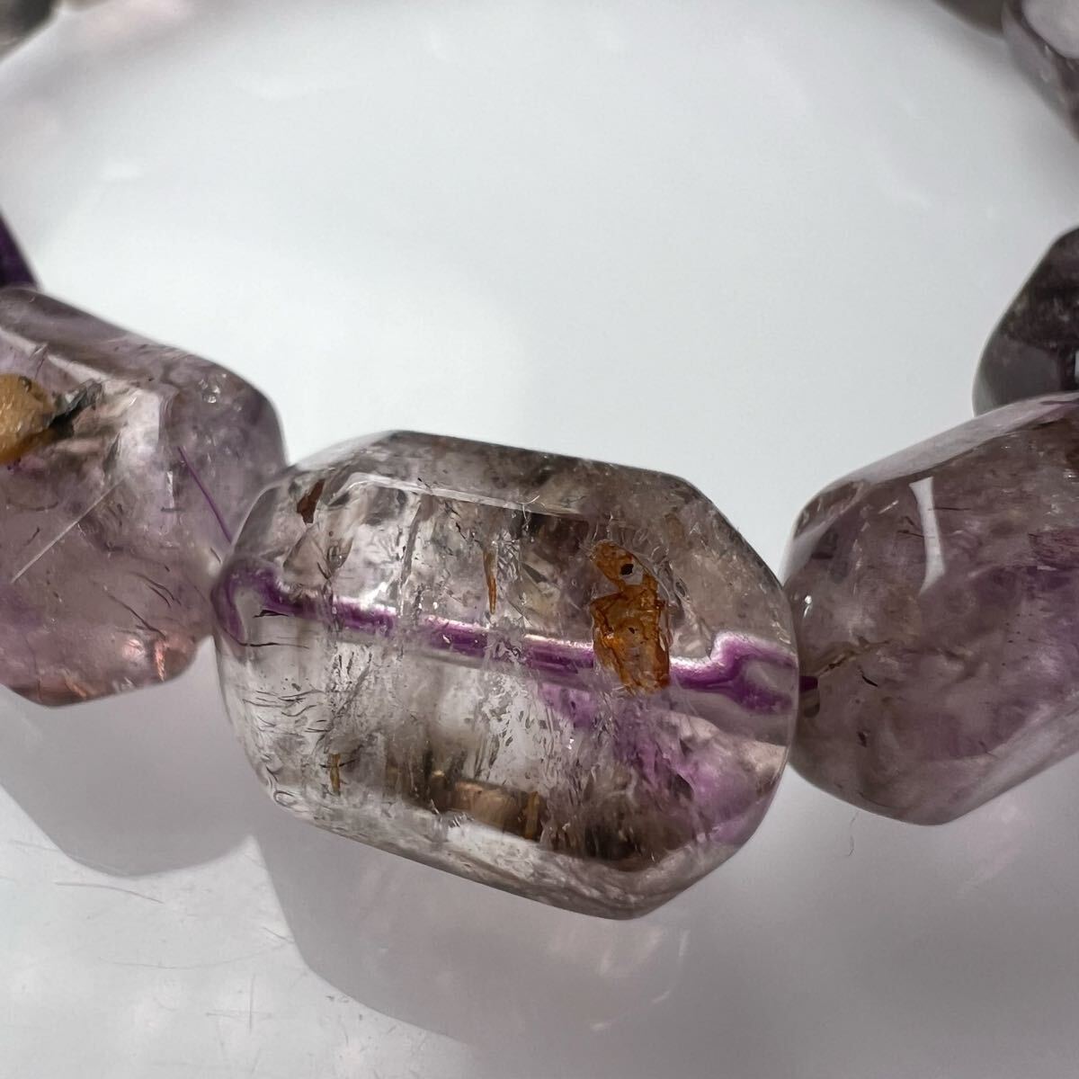 【77151】アメジストスーパーセブン タンブル型ブレスレット12mm-14mm 77153】アメジスト スーパーセブン タンブル型 ブレス 11mm-13mm