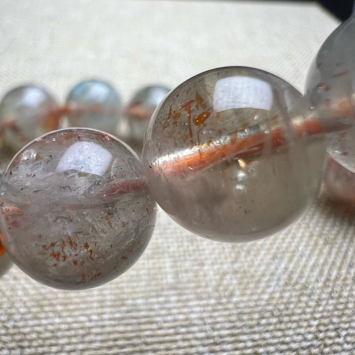 【77203】 サンストーン入りグリーンベリル 10mm ブレスレット 天然石 アルシャサンストーン_画像3