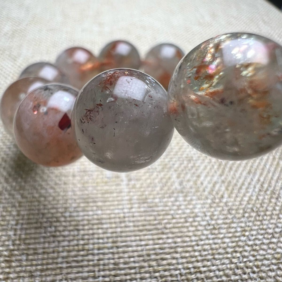 【77203】 サンストーン入りグリーンベリル 10mm ブレスレット 天然石 アルシャサンストーン_画像7