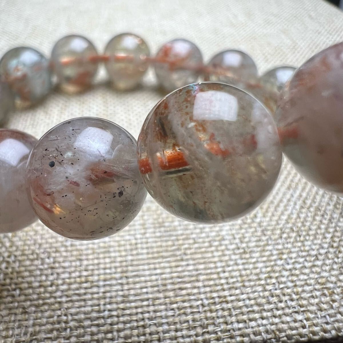 【77203】 サンストーン入りグリーンベリル 10mm ブレスレット 天然石 アルシャサンストーン_画像8