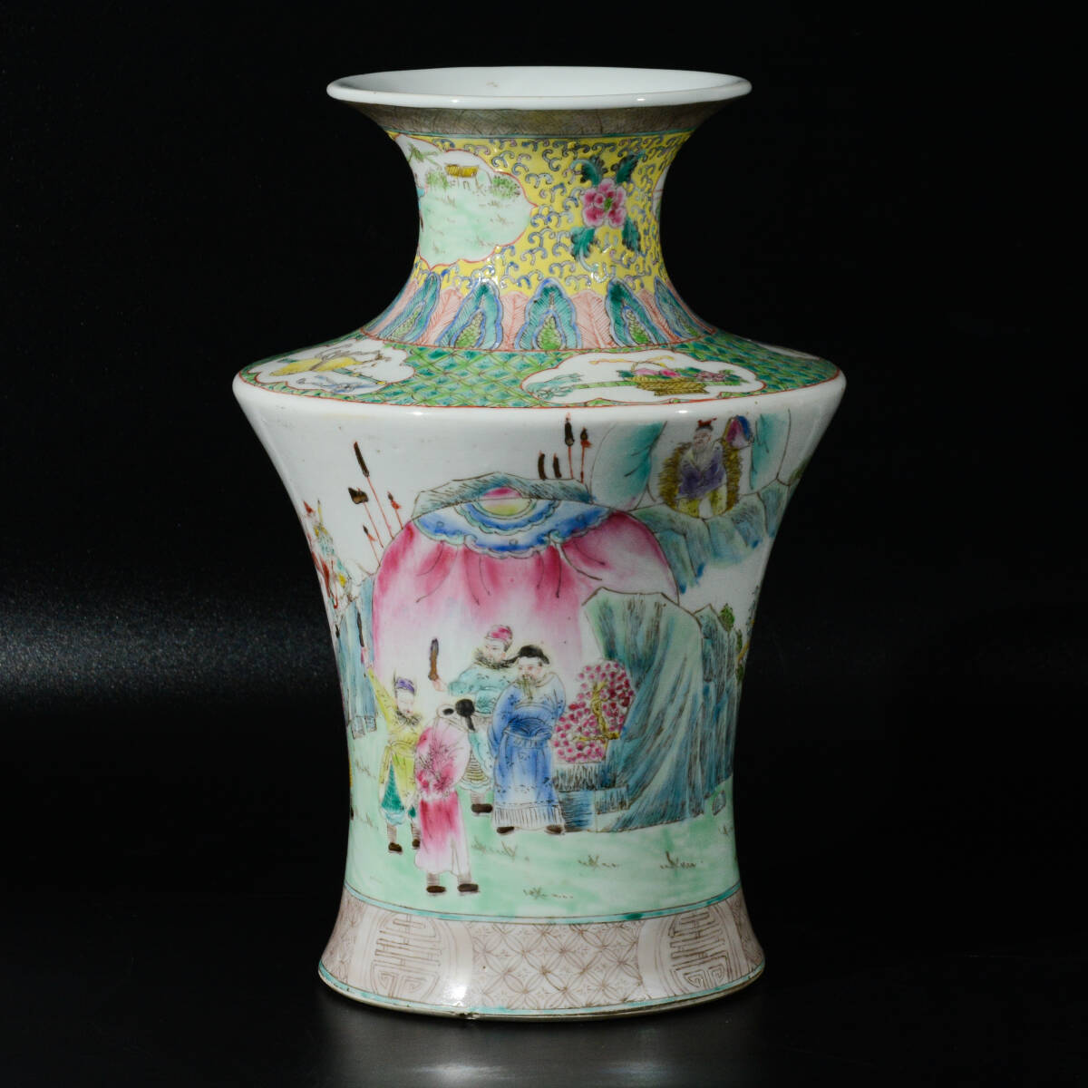 希少 花瓶 花生 唐物 中国美術 清時代 同治年製 色絵 YH752 唐物 清時代 色絵 人物 花瓶 花生 花入 陶磁器 中国 骨董