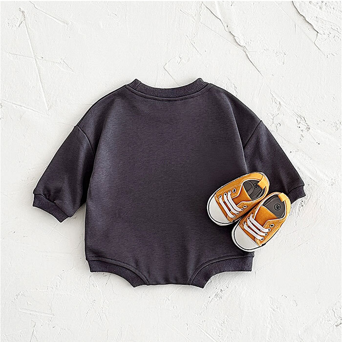 ☆ ブルー ☆ 80cm(9-12M) ☆ ロンパース ベビー ロンパース 長袖 ボディスーツ ショートオール ボディオール ベビー服 かぶり 無地_画像6