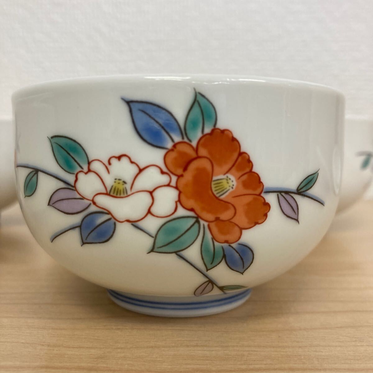 有田焼 哲山 蓋付 湯呑み 陶器 湯呑 茶器 ５客 セット 中古品_画像3