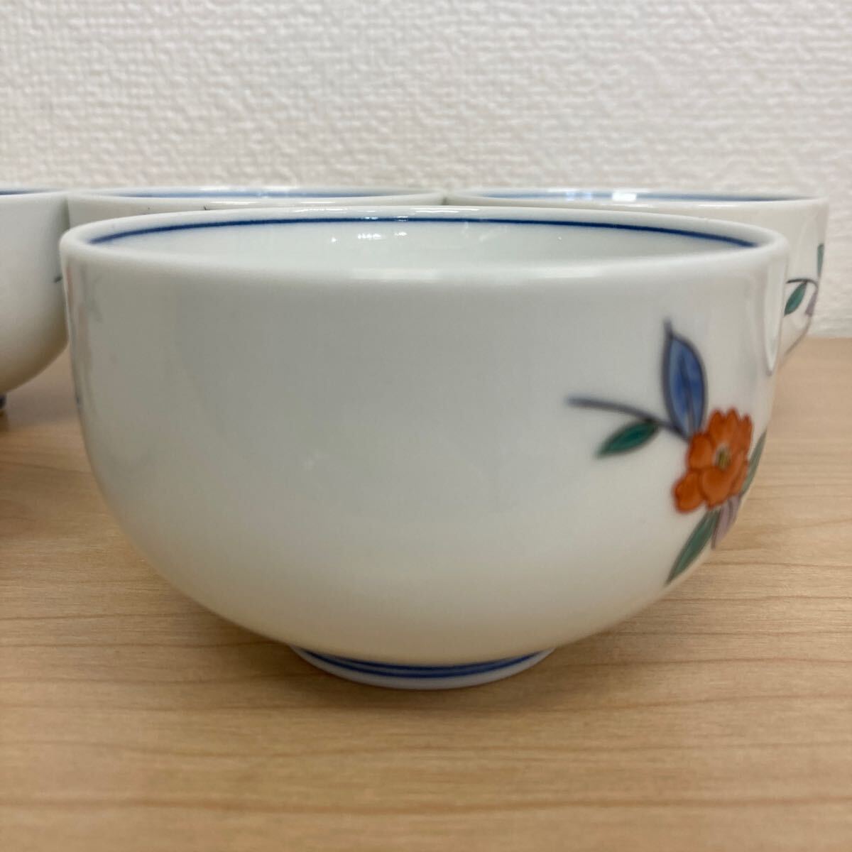 有田焼 哲山 蓋付 湯呑み 陶器 湯呑 茶器 ５客 セット 中古品_画像4