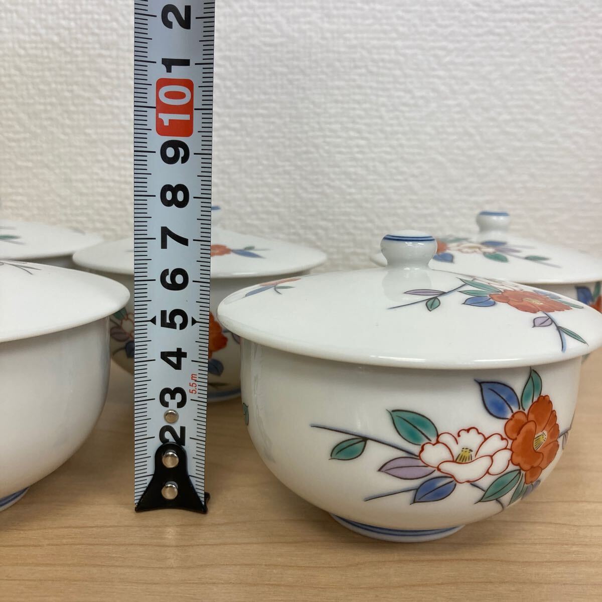 有田焼 哲山 蓋付 湯呑み 陶器 湯呑 茶器 ５客 セット 中古品_画像7