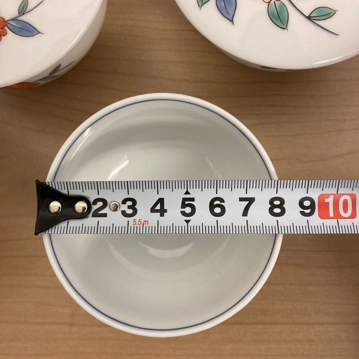 有田焼 哲山 蓋付 湯呑み 陶器 湯呑 茶器 ５客 セット 中古品_画像8