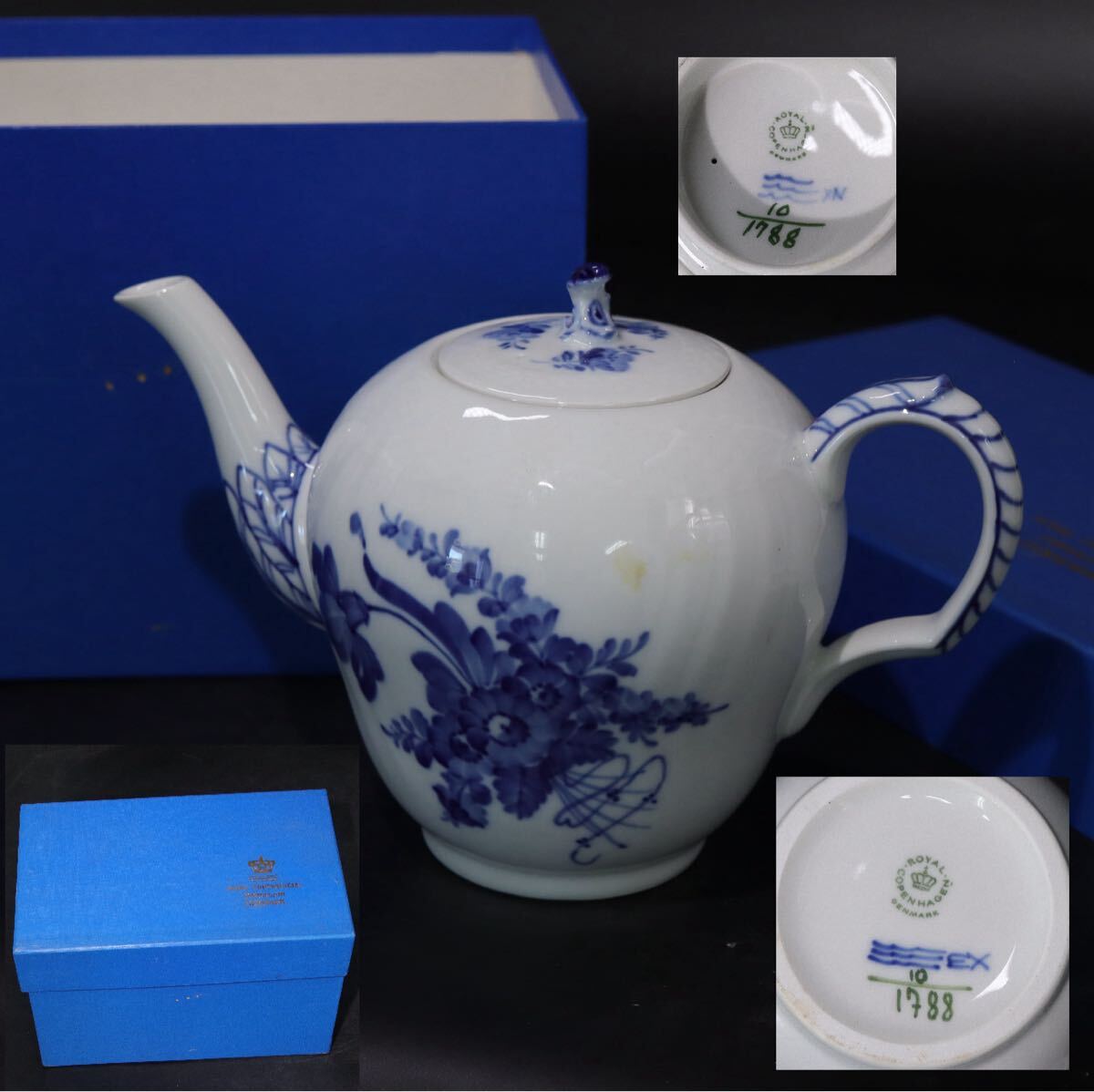 Royal Copenhagen Royal Copenhagen b крыша Roo tedo половина гонки teapot с ящиком.B725