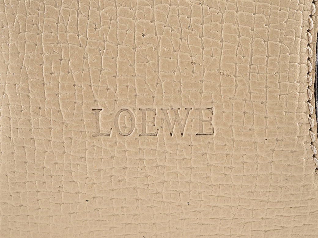 ロエベ ヴィンテージ ハンドバッグ レザー クリームxブラック レディース バイカラー LOEWE 中古_画像6