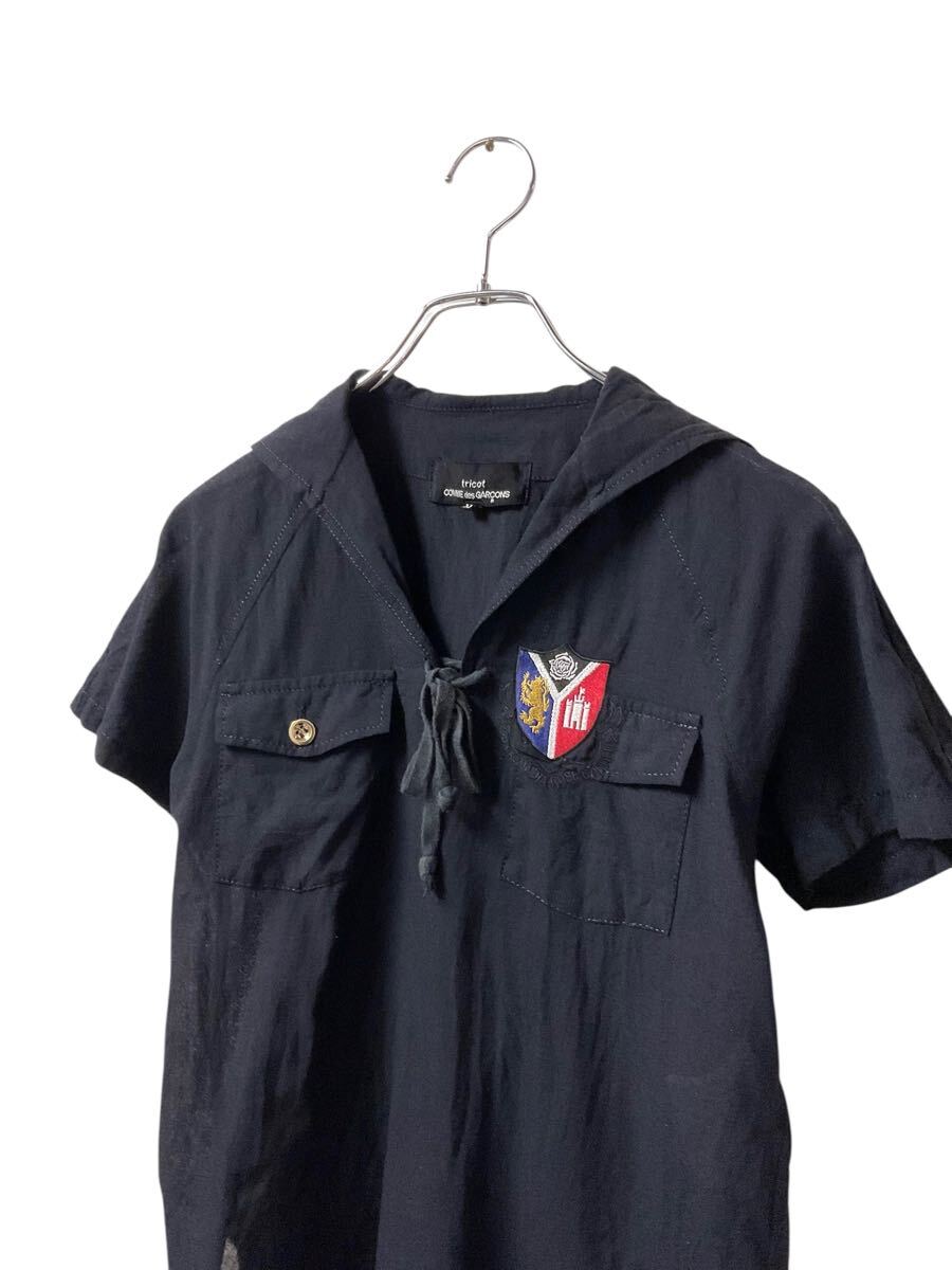 トリコ コムデギャルソン L Vネック 半袖 ニット ネイビー D) tricot COMME des GARCONS トリコ コムデギャルソン セーラー