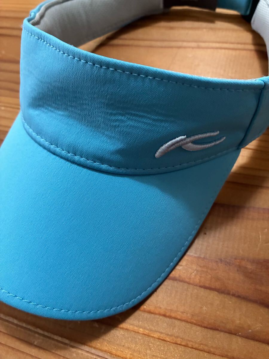 KUJS ゴルフサンバイザー 水色 チュース 高級 美品 サンバイザー GOLF ゴルフウェア 帽子 ワンポイント_画像1