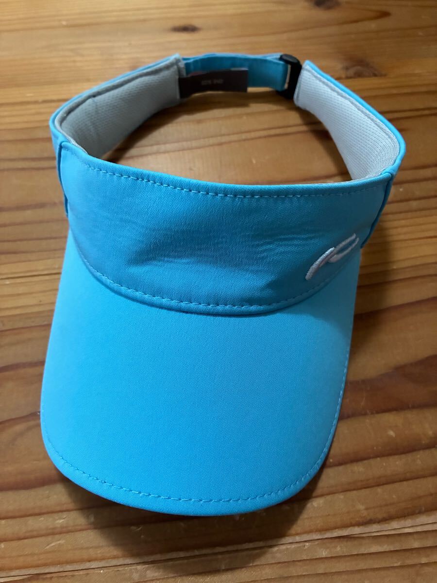 KUJS ゴルフサンバイザー 水色 チュース 高級 美品 サンバイザー GOLF ゴルフウェア 帽子 ワンポイント_画像2