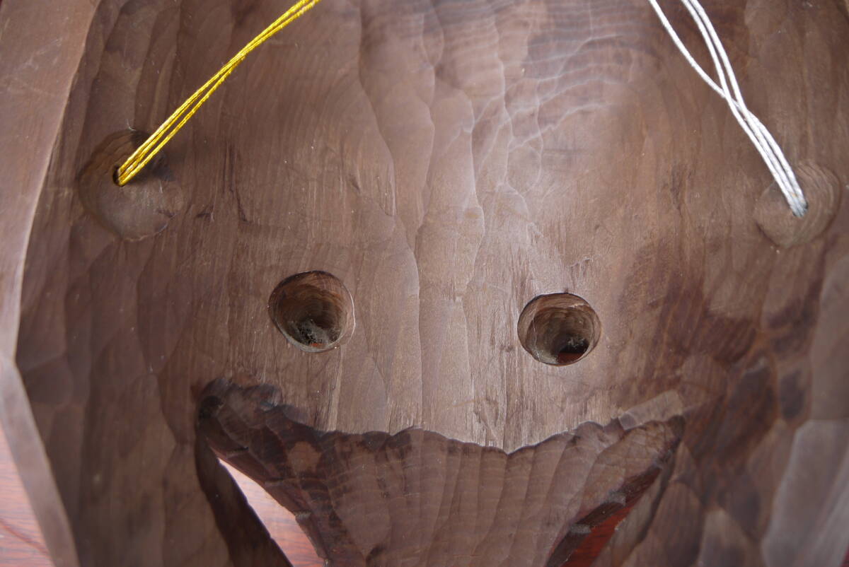 木製の壁掛けお面 ☆【BO50711】般若面 お面 壁掛け 木彫り 魔除け 鬼面(木工、竹