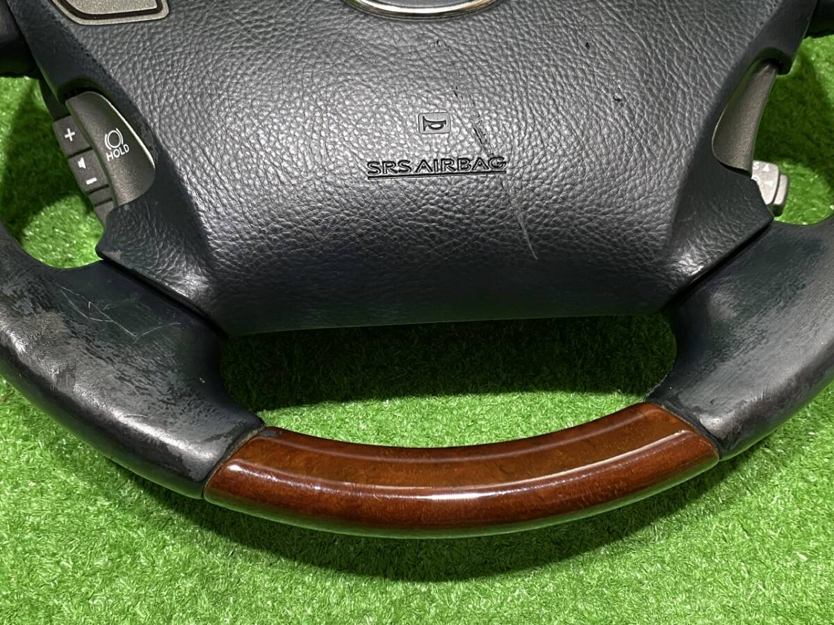レクサス LEXUS 純正 ステアリング LS460 LS600h ウッドコンビ レザー ハンドル 革 黒木目 前期 中期 USF40 UVF45 ...3555_画像4