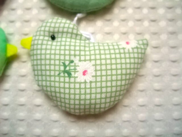 即決　ハンドメイド　小鳥のオーナメント４個セット　グリーン　送料110円_画像5