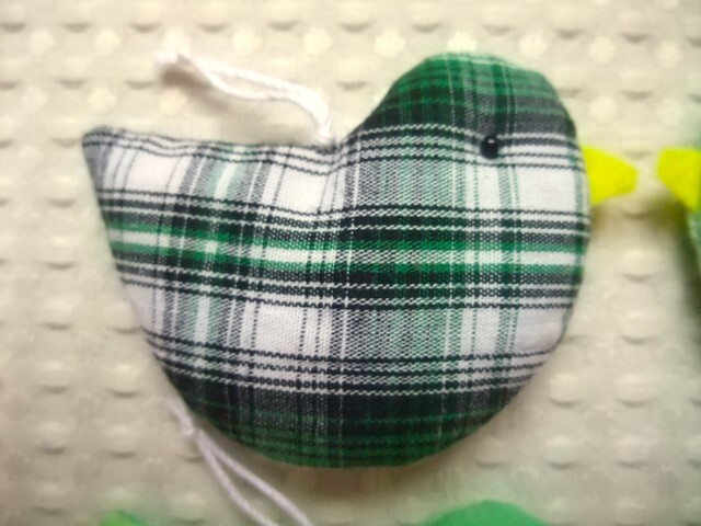 即決　ハンドメイド　小鳥のオーナメント４個セット　グリーン　送料110円_画像4