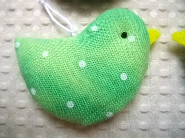 即決　ハンドメイド　小鳥のオーナメント４個セット　グリーン　送料110円_画像6