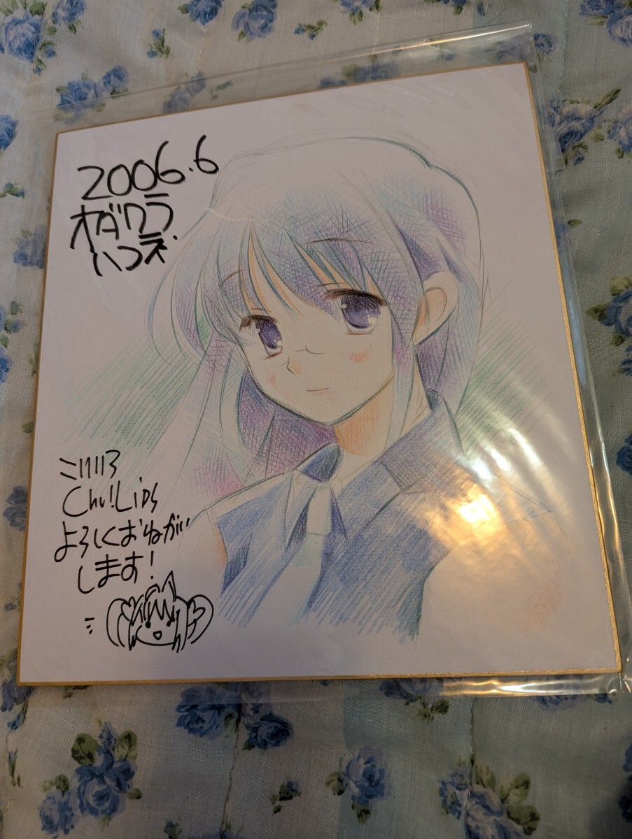 直筆イラスト、サイン色紙 アニメ ゲーム 当選 抽選 こいいろChu!Lips 抽プレ 当選 オダワラハコネ 直筆イラスト