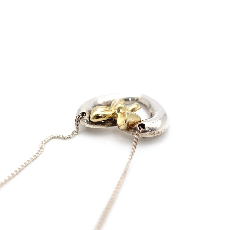 Tiffany Tiffany&Co. колье Heart лента серебряный 925 K18 примерно 9g 6-11-219