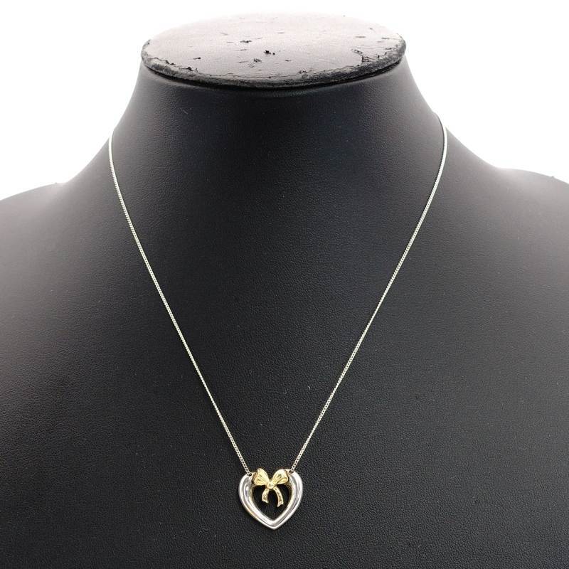 Tiffany Tiffany&Co. колье Heart лента серебряный 925 K18 примерно 9g 6-11-219
