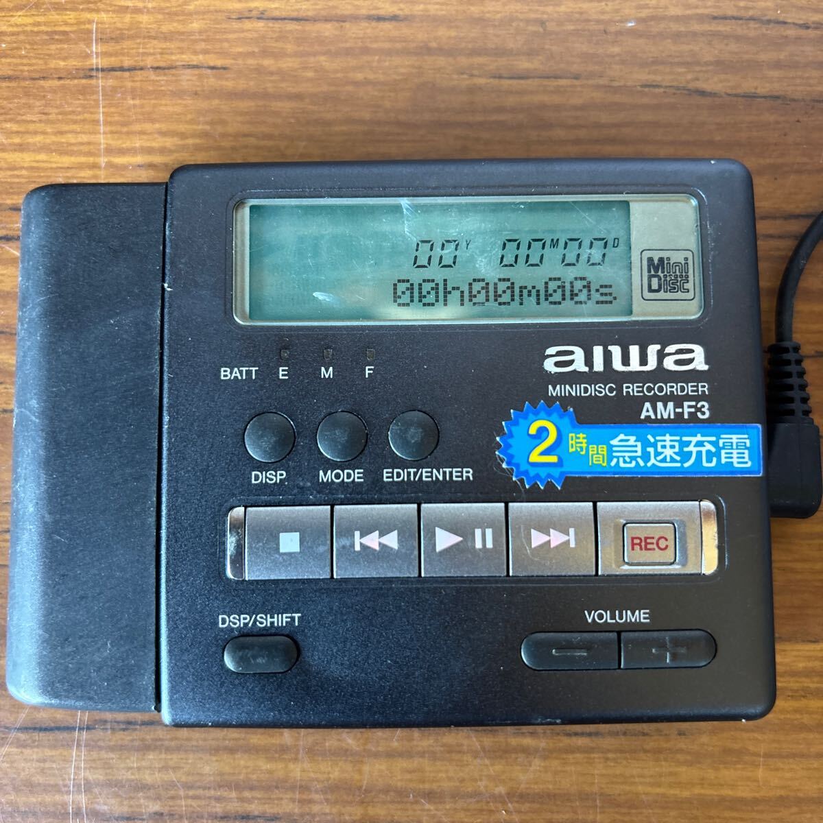 ジャンク AIWA AM-F3 ポータブルMDレコーダー AIWA アイワ AM-F3 ポータブルMDレコーダー 電池ホルダー付(録音