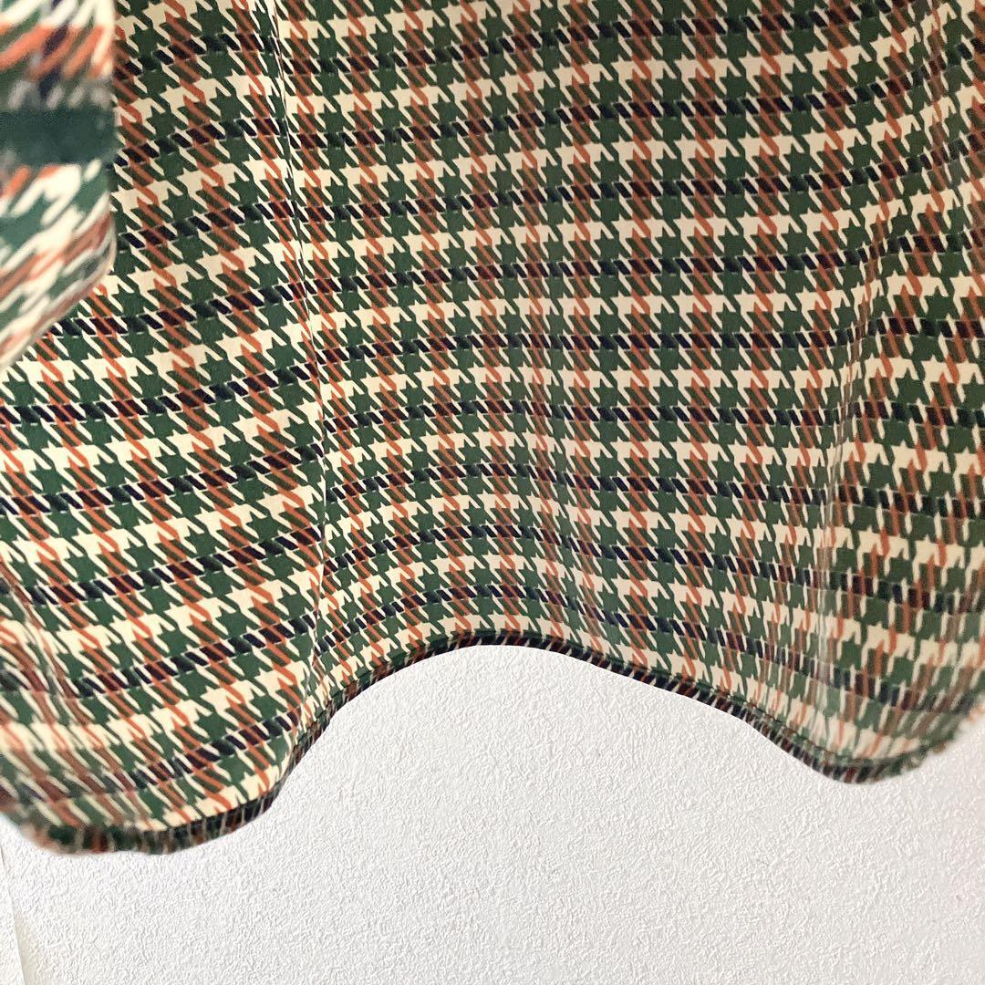 N ナチュラルビューティーベーシック ビッグカラー 総柄 シャツ ブラウス L　千鳥格子柄シャツ 　グレンチェック柄　プルオーバー　秋　_画像6