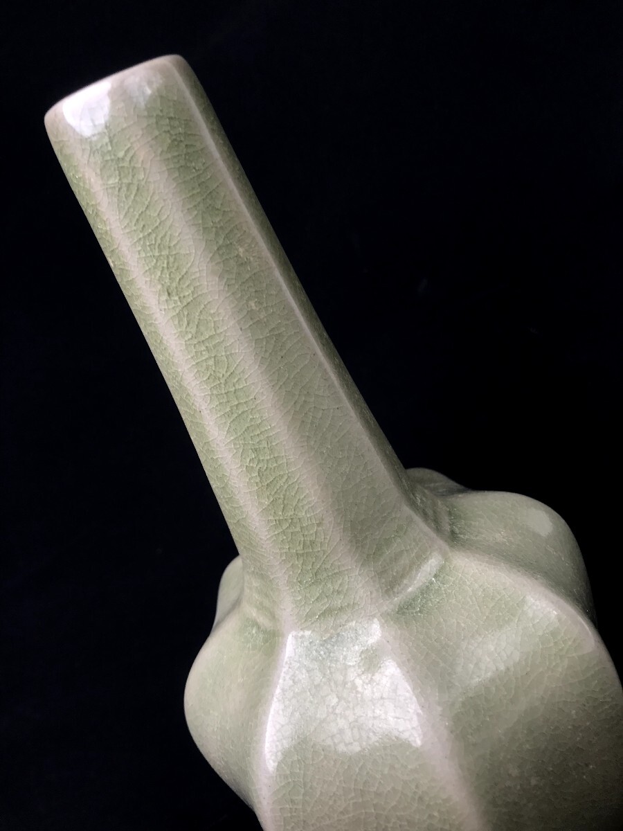  China старый изобразительное искусство мука синий .. бутылка . обжиг в печи способ ваза орнамент кувшин "hu" . одна сторона фарфор Song способ .. способ антиквариат чайная посуда Tang предмет цветок inserting украшение времена предмет 