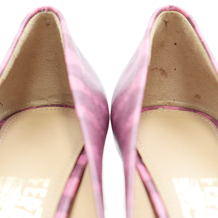 【新品同様】Salvatore Ferragamo サルヴァトーレフェラガモ パンプス LEO85 ゼブラ ハイヒール 箱/袋付属 レディース 5 ピンク系 伊製_画像6