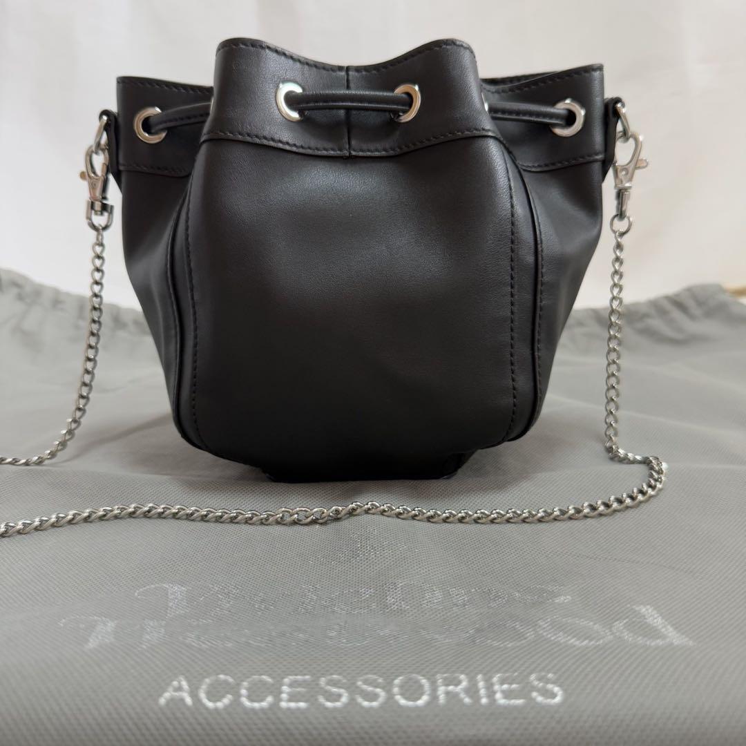 VIVIENNE WESTWOOD スモール ハンドバッグ レザー ストラップ付 極美品】Vivienne Westwood ヴィヴィアンウエストウッド