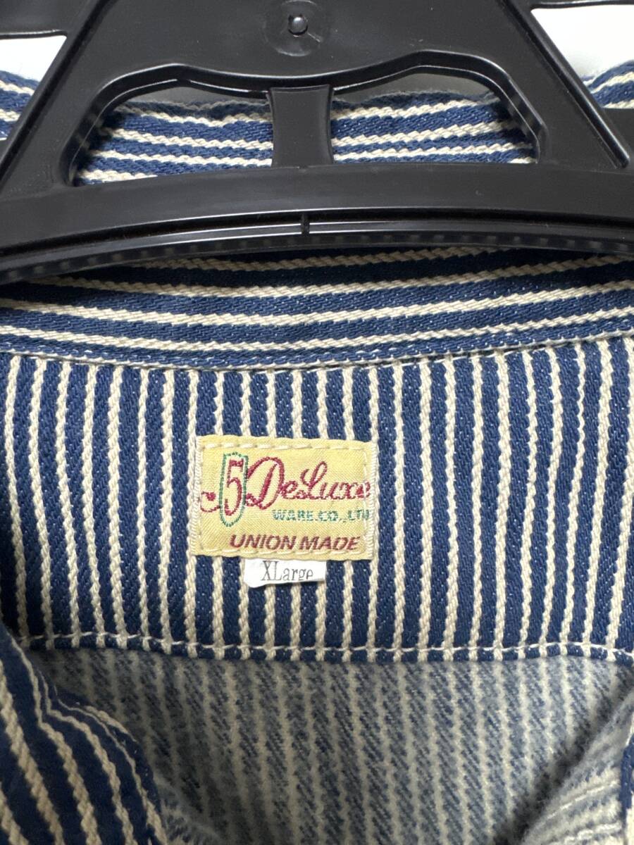 DELUXEWARE　ヒッコリー　ネルシャツ　長袖シャツ サイズＸＬ　デラックスウエア　シャツ_画像3